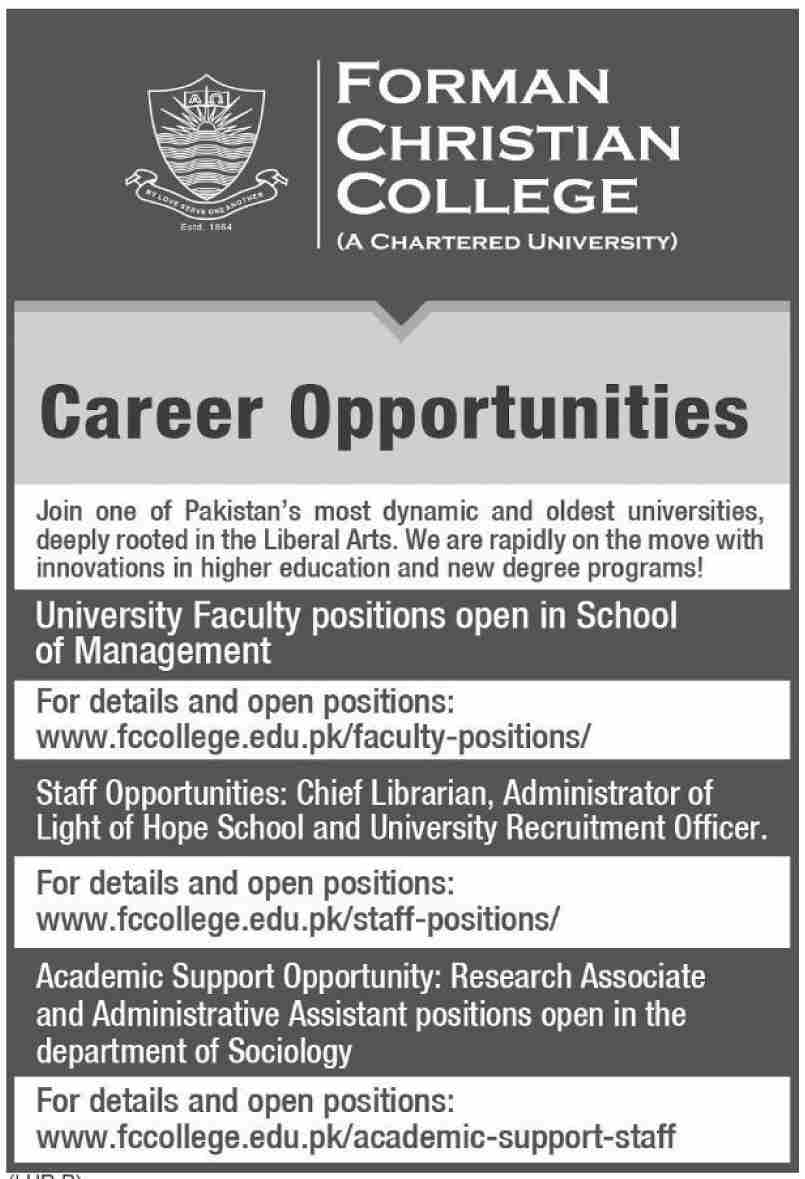 Faculty Staff jobs in Lahore