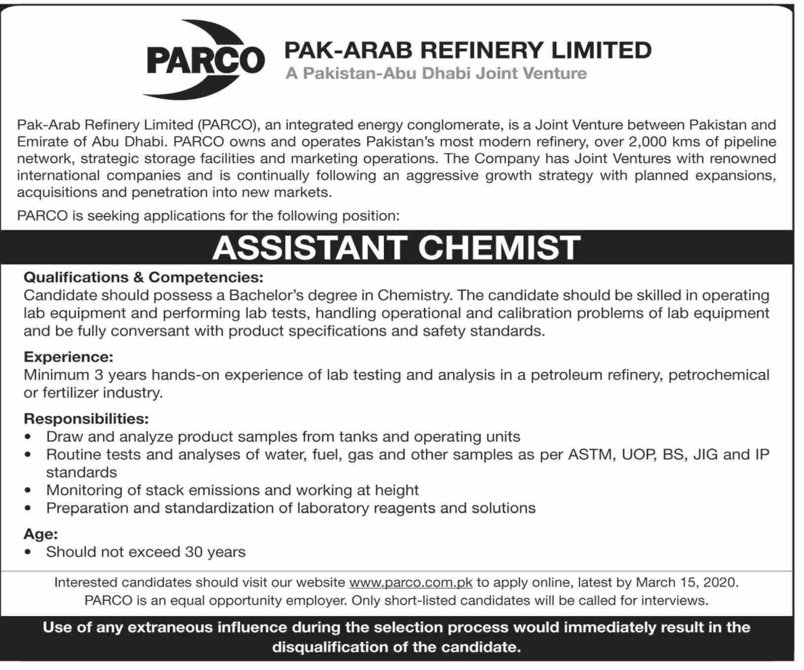  Pak Arab Refinery job