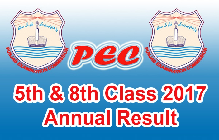 PEC announced today 5th and 8th Class result 2017 successfully 