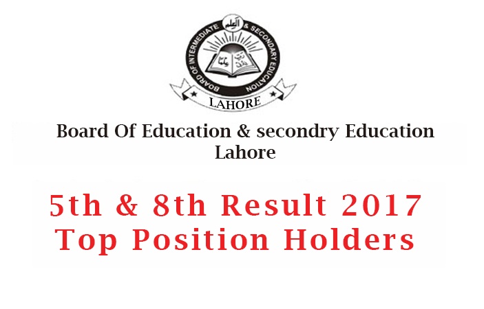 Punjab Board 8th and 5th Class Position Holders 2017 