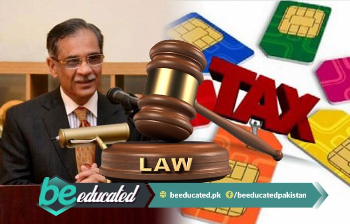 CHIEF JUSTICE TAKES NOTICE OF HIGH TAXES ON MOBILE CARDS
