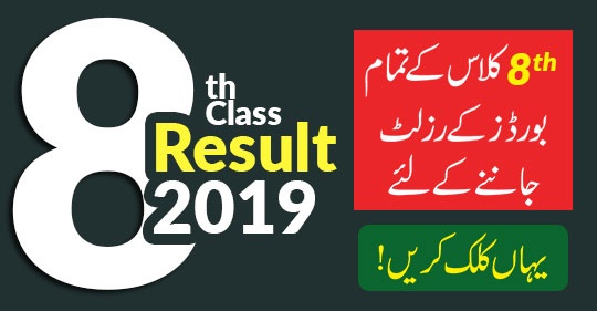 New Update 8th Class Result 2019 Announced All Boards