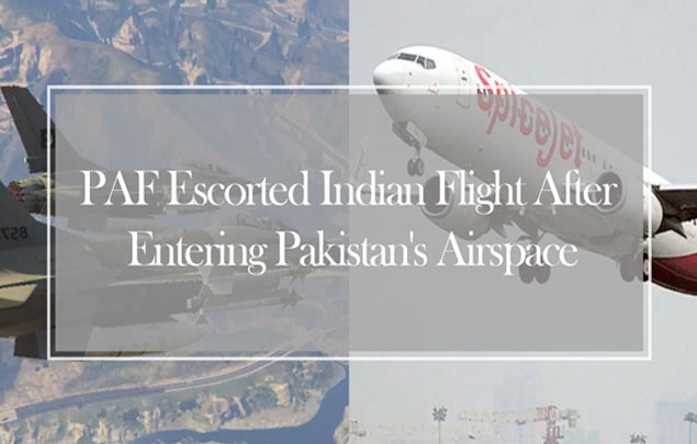 PAF escorted Indian Flight after entering Pakistan's Airspace