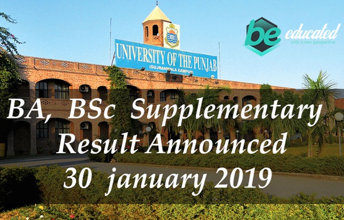 Result of BA/B.sc Supplementary through Punjab University announced