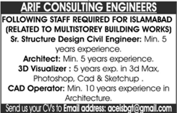 Get a Latest Jobs In Arif Consulting Engineers 2019