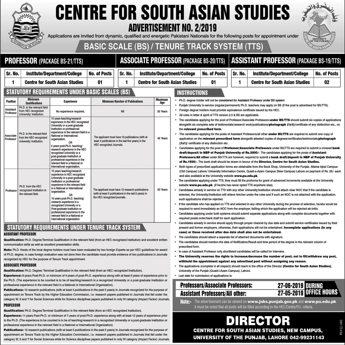 Get a Latest Jobs in Centre For South Asian Studies 2019