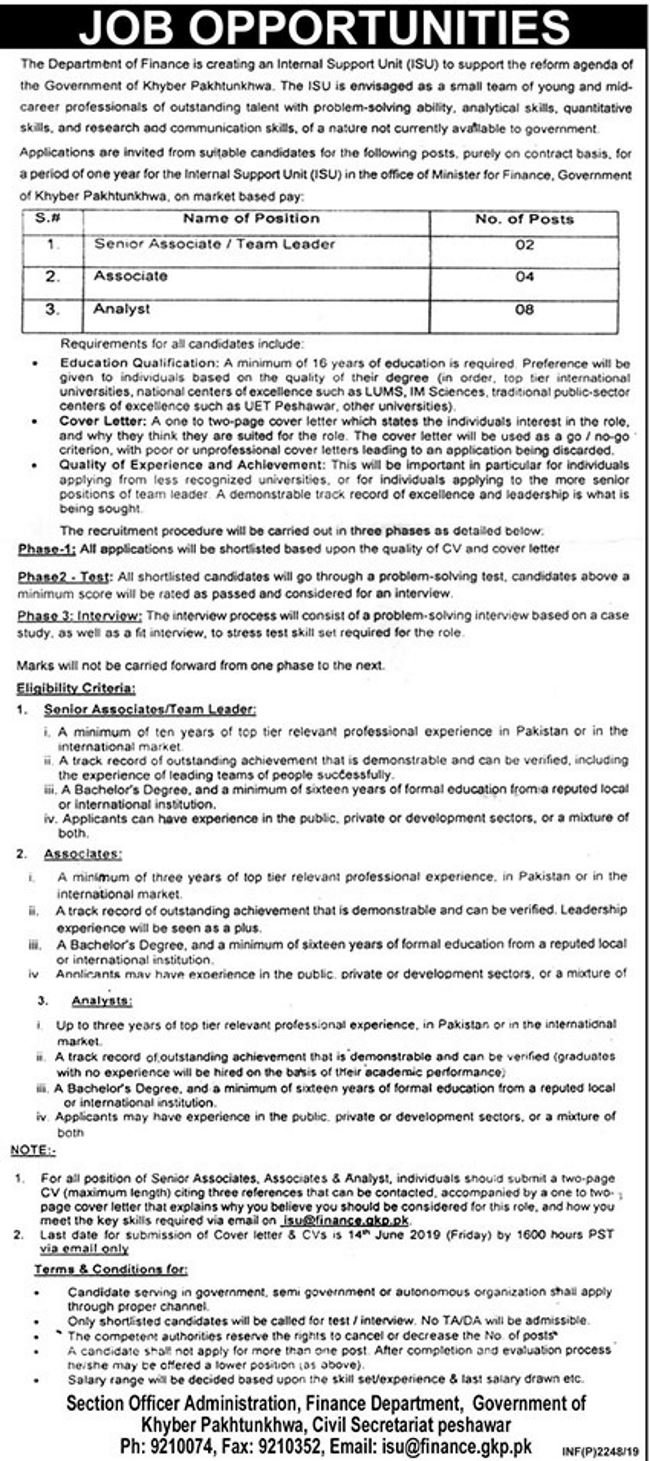 Get a Latest Jobs In Finance Department 2019