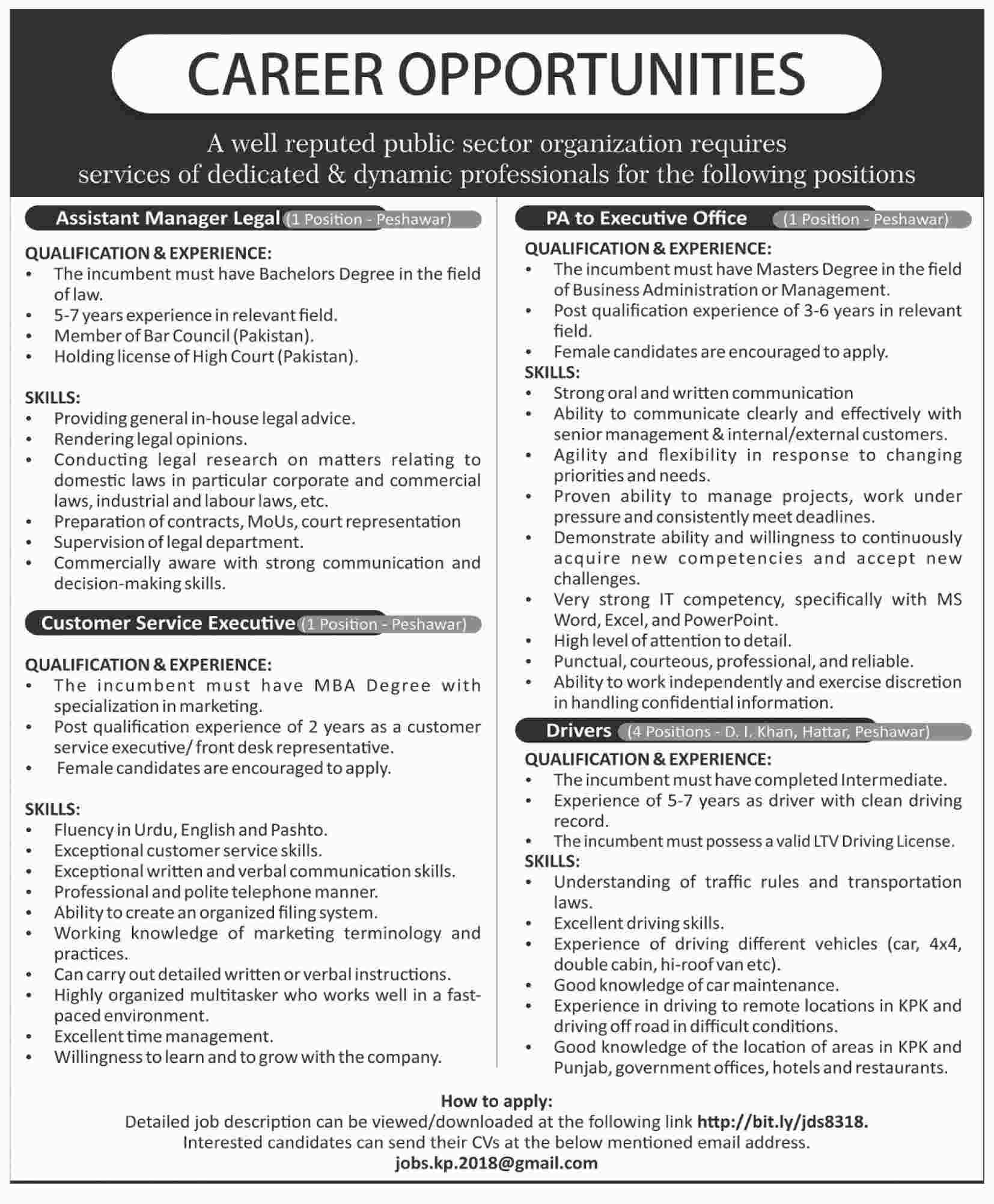 Jobs In A Private Sector Islamabad 08 Mar 2018
