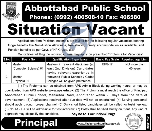 Jobs in Abbottabad Public School 27 April 2018
