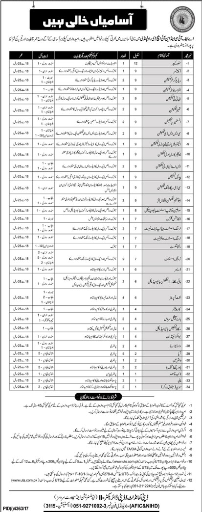 Jobs in Armed Forces Institute of Cardiology and National Institute of Heart Diseases 14 Feb 2018