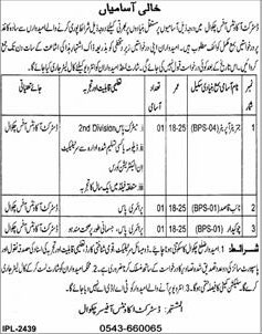 Jobs In District Accounts Office Chakwal 24 Feb 2018