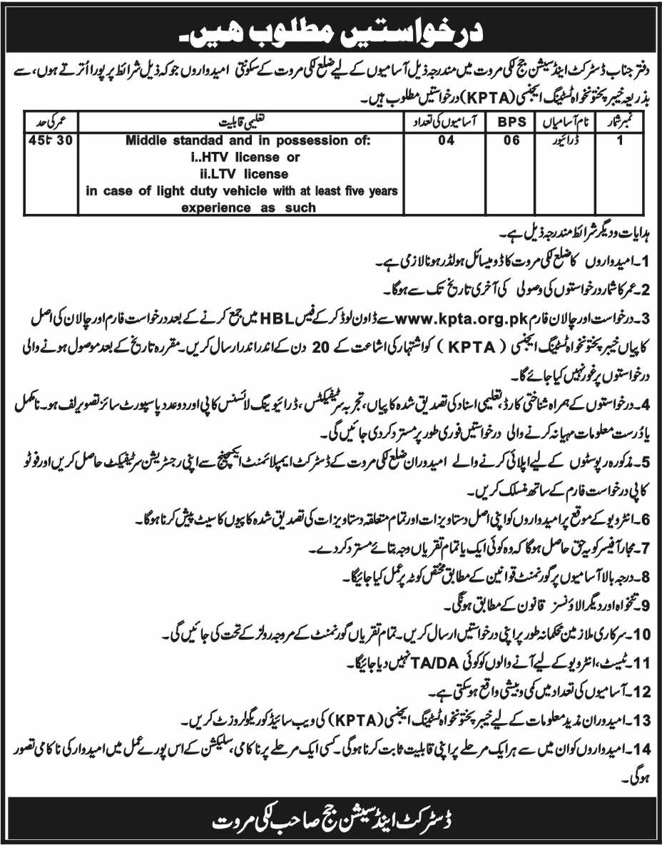 Jobs in District and Session Courts 23 May 2018