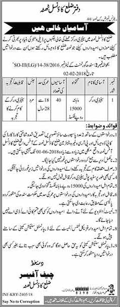 Jobs in District Council Thatta 19 May 2018