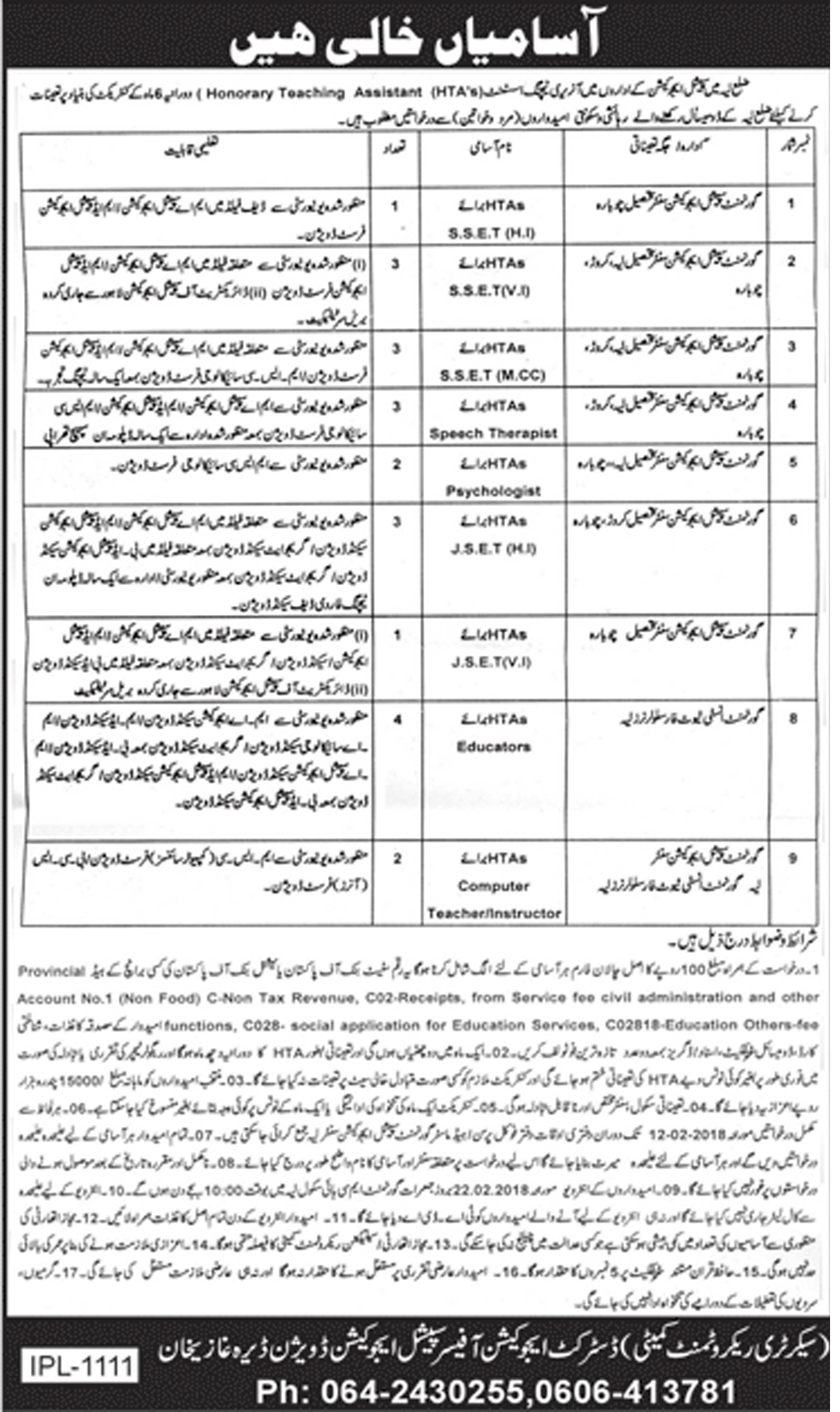 Jobs In District Special Education Division 26 Jan 2018