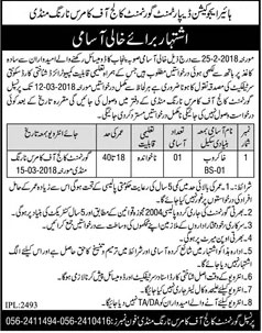 Jobs in Higher Education Department Govt College of Commerce 24 Feb 2018