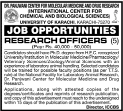 Jobs in International Center for Chemical and Biological Sciences 04 Feb 2018