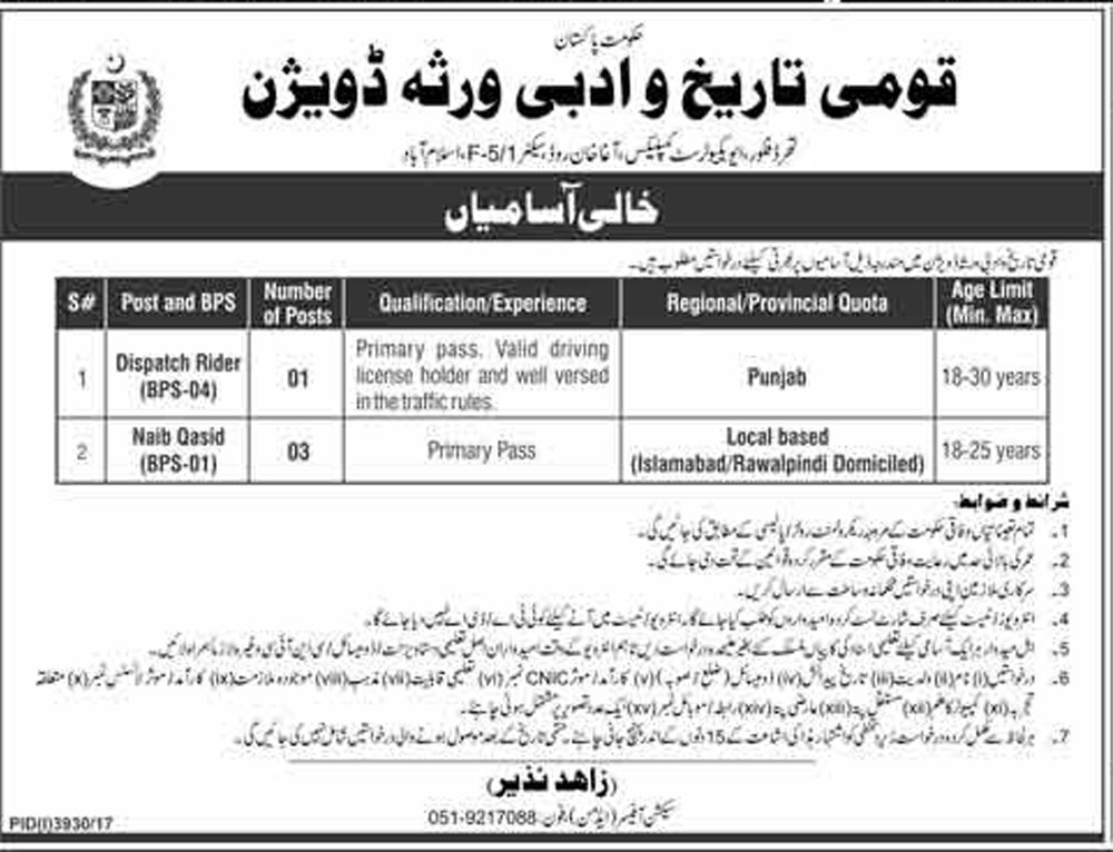 Jobs In National history And Literacy Heritage Division 24 Jan 2018