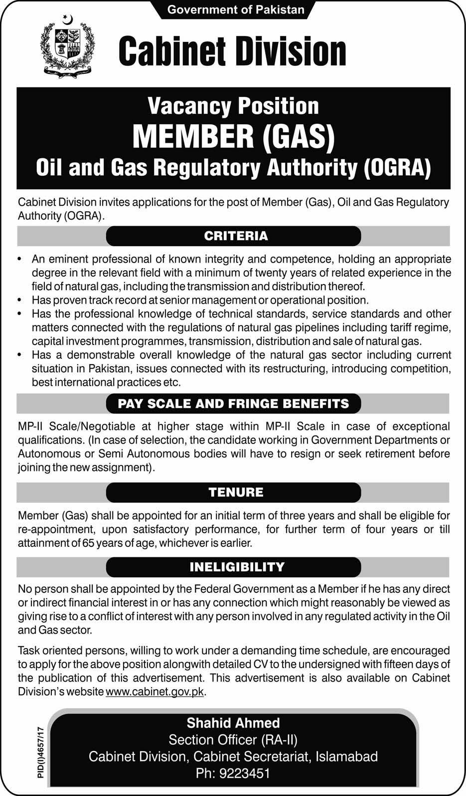Jobs In Oil And Gas Regulatory Authority 27 Feb 2018