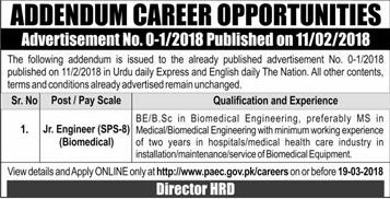 Jobs in Pakistan Atomic Energy Commission 04 March 2018