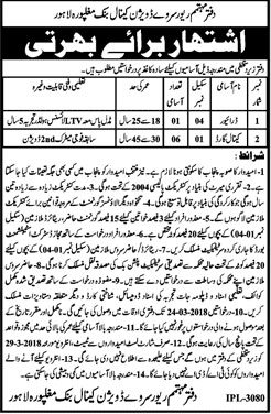 Jobs in River Survey Division Canal Bank Lahore 12 March 2018