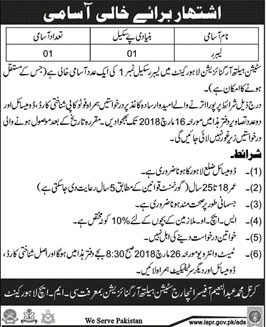 Jobs in Station Health Organization Lahore Cantt 08 March 2018