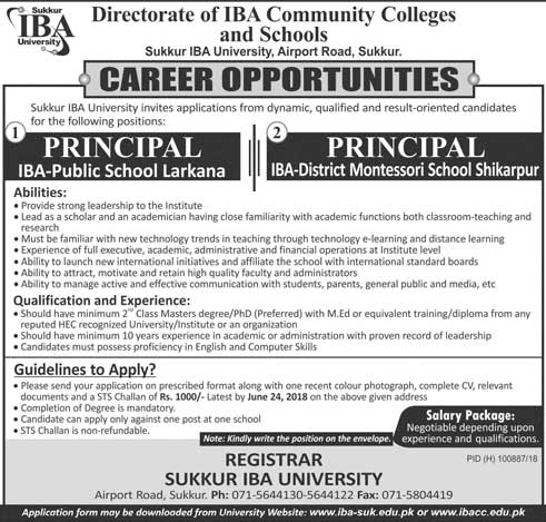 Jobs in Sukkur IBA University 03 June 2018