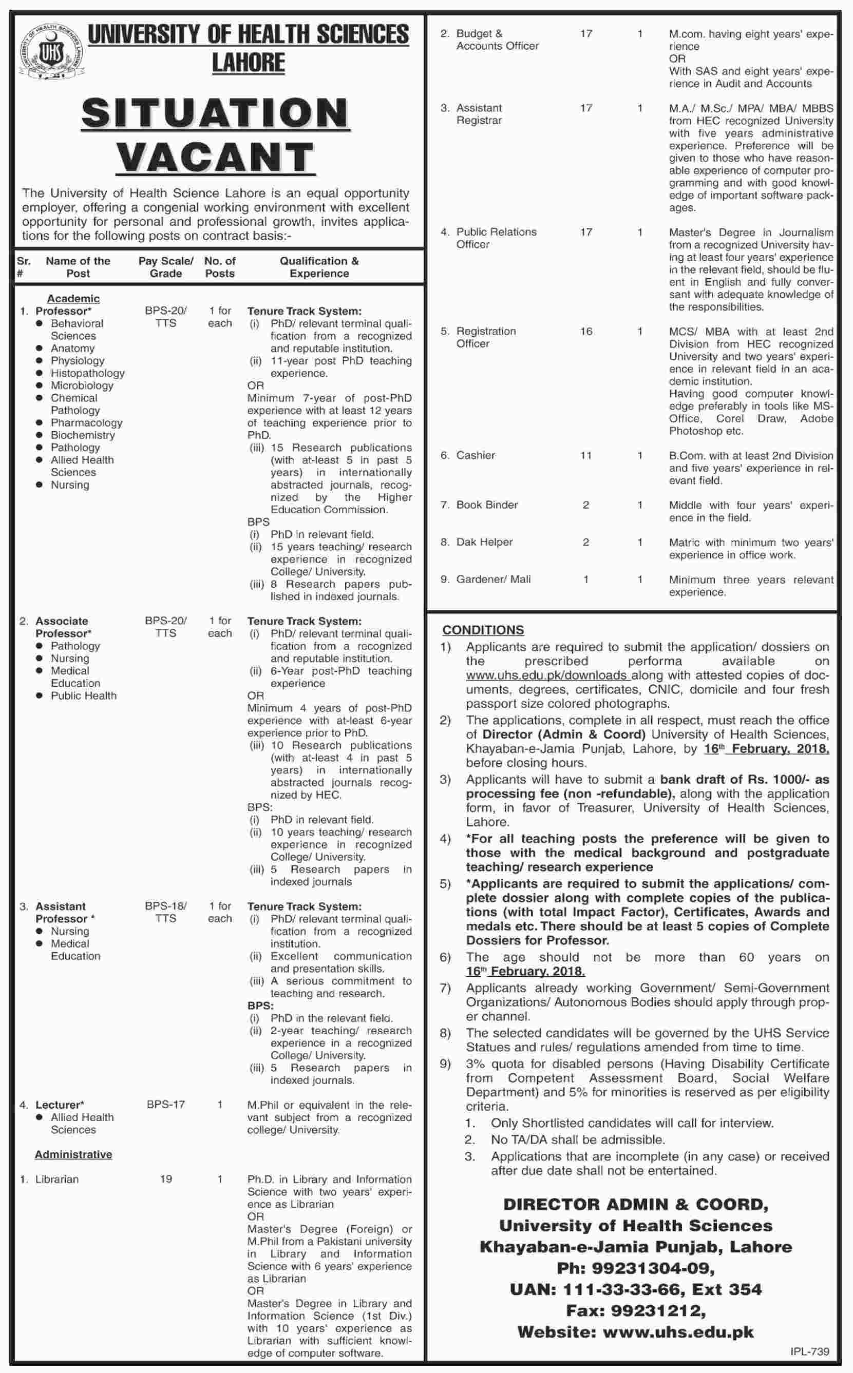 Jobs In University Of Health And Science 19 Jan 2018