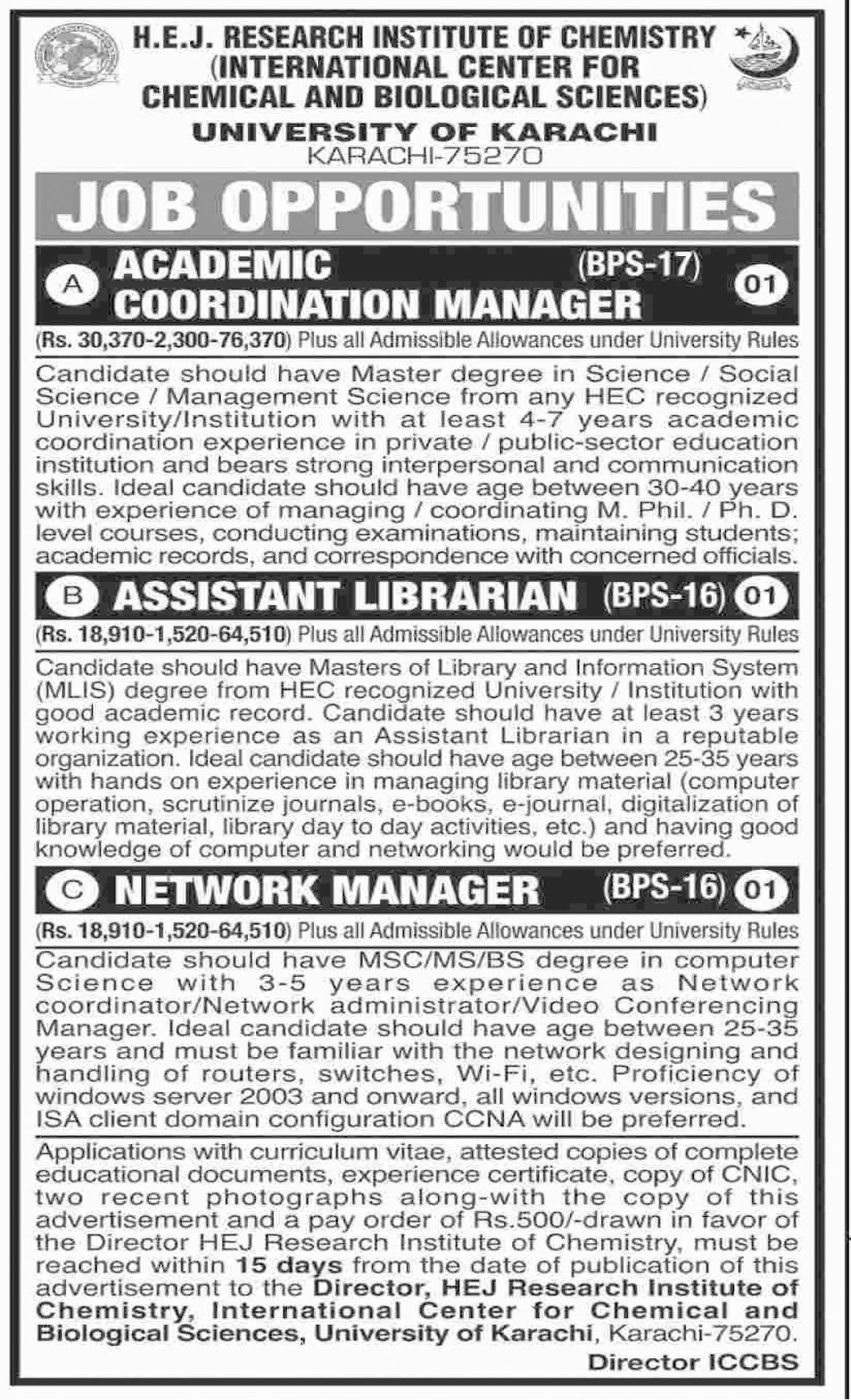 Jobs In University Of Karachi 23 Oct 2018