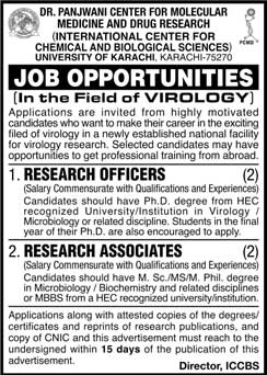 Jobs in University of Karachi 31 May 2018
