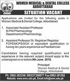 Jobs in Women Medical & Dental College Abbottabad 28 May 2018