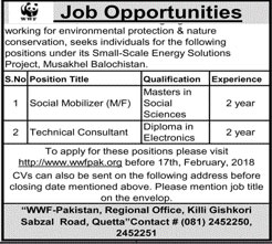 Jobs in WWF Pakistan in Quetta 13 Feb 2018