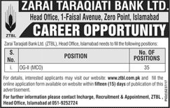 Jobs In Zarai Taraqiati Bank LTD 24 Mar 2018