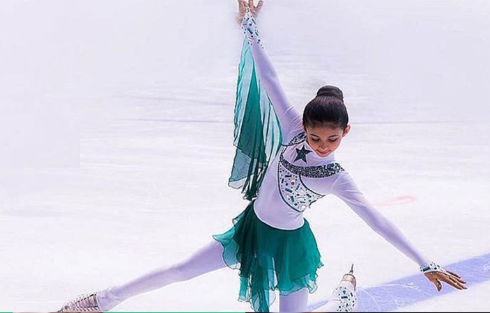 12 year old Mallak Faisal Zafar is the first Pakistani to win at figure Skating