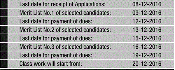 Admission scheduled for LLB 3 years programme issued by BZU