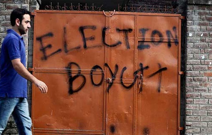 کشمیر میں بھارتی انتخابات پر مکمل بائیکاٹ