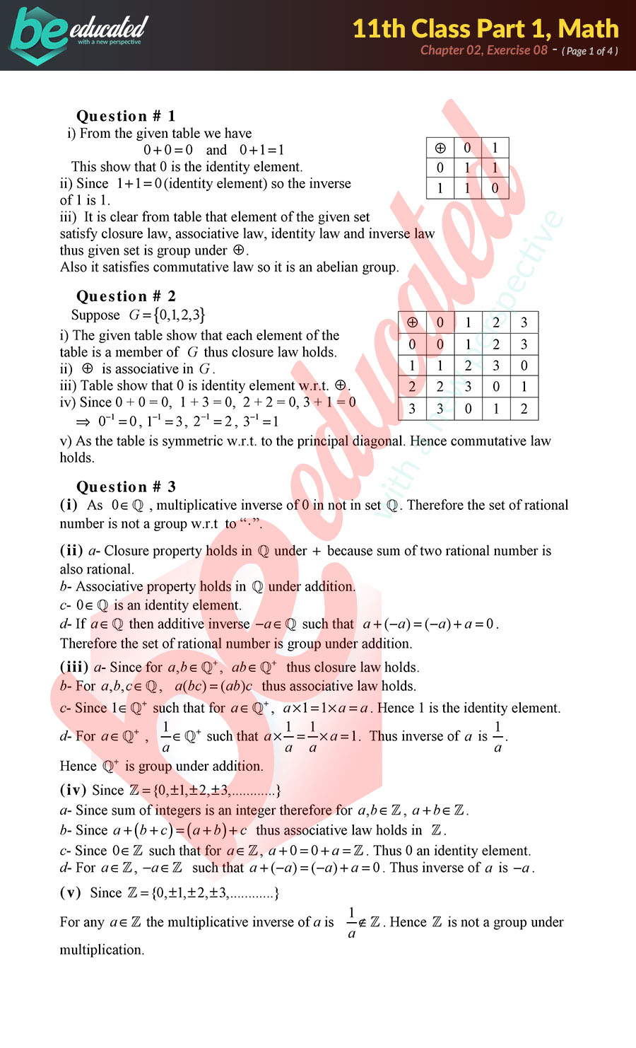 Exercise 2 8 Mathematics Fsc Part 1 Notes Inter Part 1 Notes Exercise 2 8 Mathematics Fsc Part 1 Notes Inter Part 1 Notes