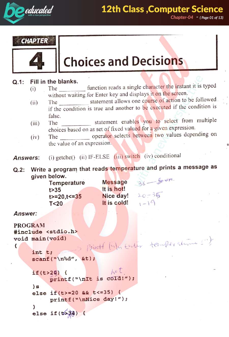 Chapter 4 Computer Science ICS Part 2 Notes - Inter Part 2 Notes