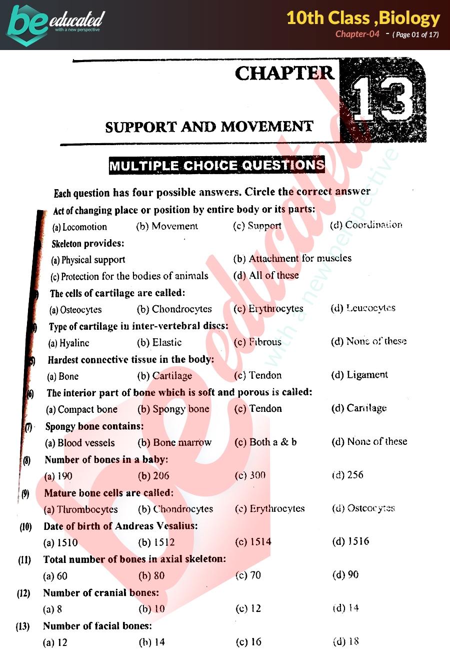 case study questions of biology class 10