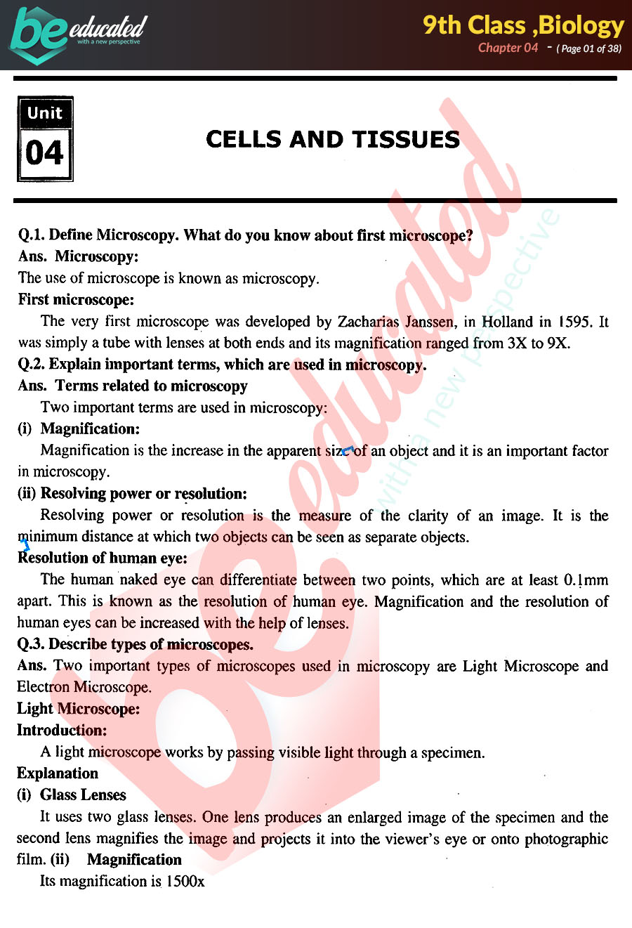 paper presentation for 9th class biology