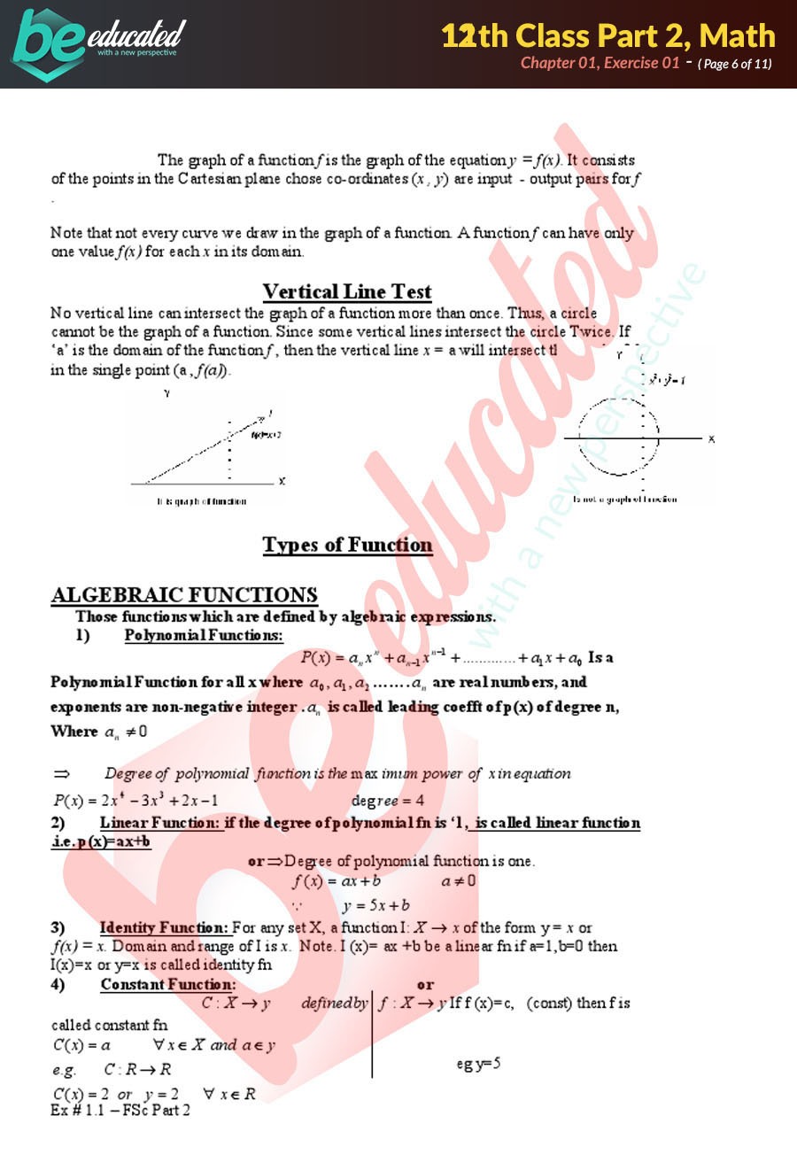 Exercise 1 1 Mathematics Fsc Part 2 Notes Inter Part 2 Notes Exercise 1 1 Mathematics Fsc Part 2 Notes Inter Part 2 Notes