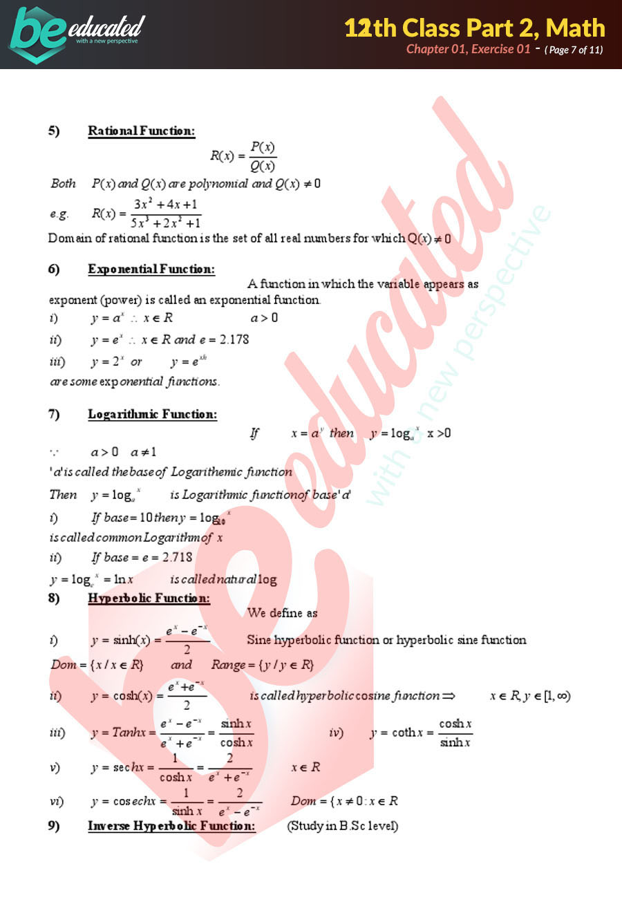 Exercise 1 1 Mathematics Fsc Part 2 Notes Inter Part 2 Notes Exercise 1 1 Mathematics Fsc Part 2 Notes Inter Part 2 Notes