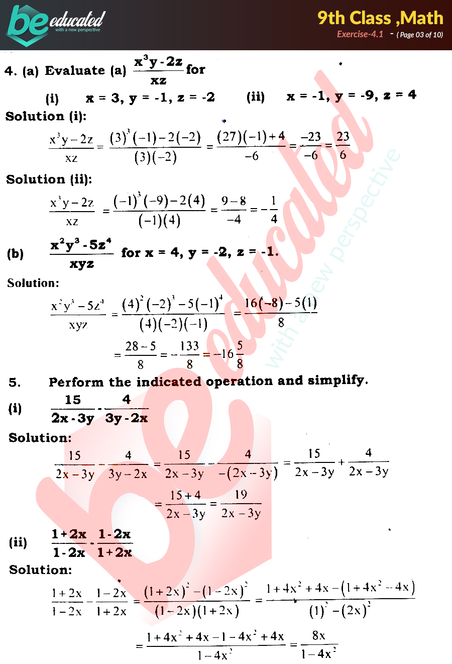 9th Class Maths Notes and Solutions pdf Download 